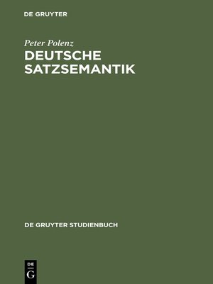 cover image of Deutsche Satzsemantik